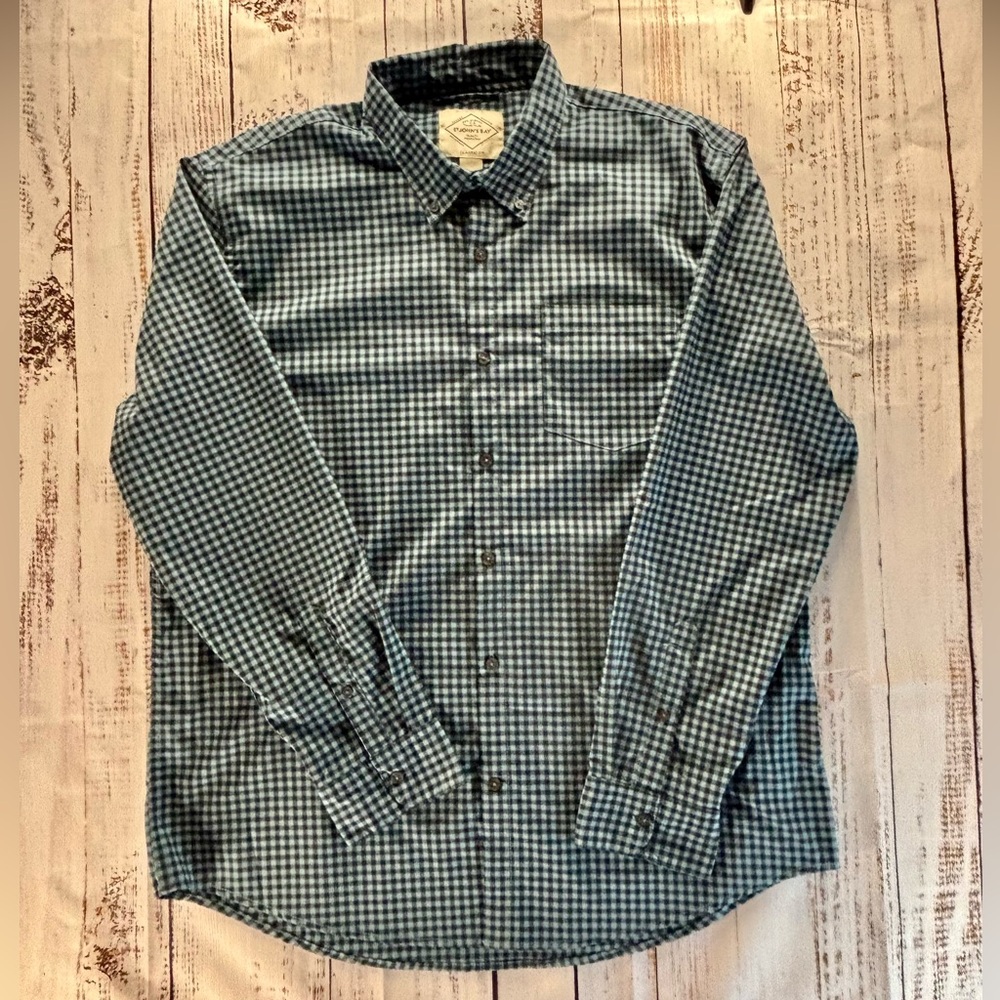 St. John’s Bay Men’s XL Shirt | Teal & Navy Check | Classic Fit